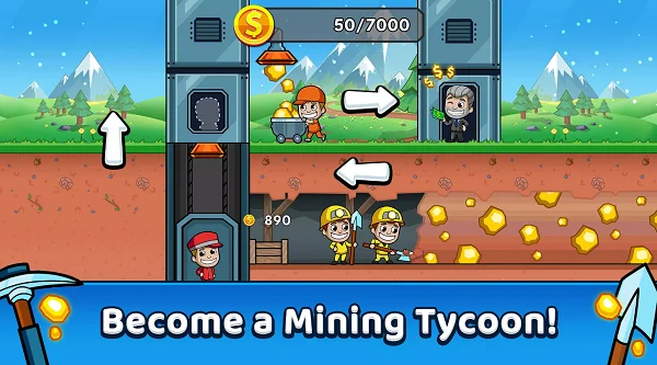 Idle Miner Tycoon xây dựng lối chơi đơn giản