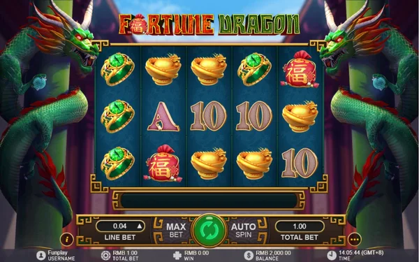 Giao diện chính của game Fortune Dragon