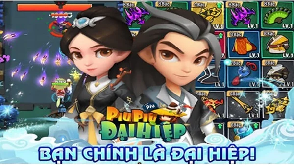 Game Đại Hiệp Piu Piu của HiHO Game với đồ họa 2D dạng Chibi