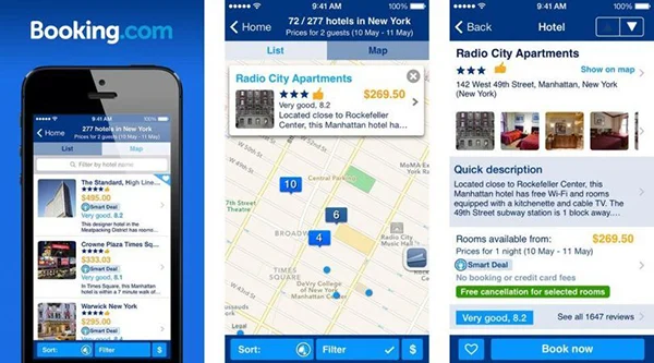 Booking còn có thể sử dụng bản đồ