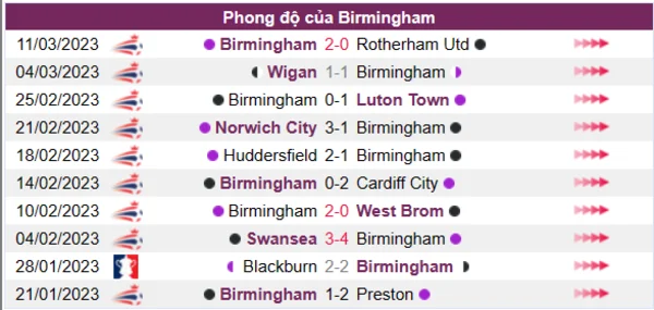 Nhận định phong độ CLB Birmingham