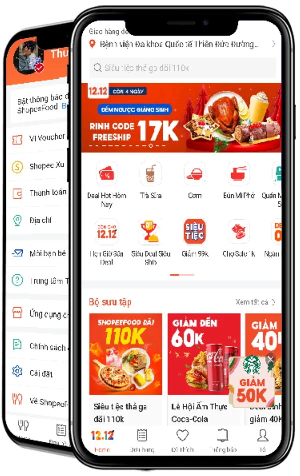 Shopee Food đa dạng cửa hàng trên app