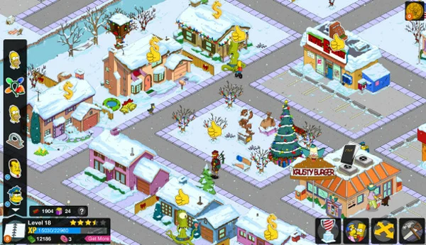 Game The Simpsons: Tapped Out có tính năng kết nối thú vị