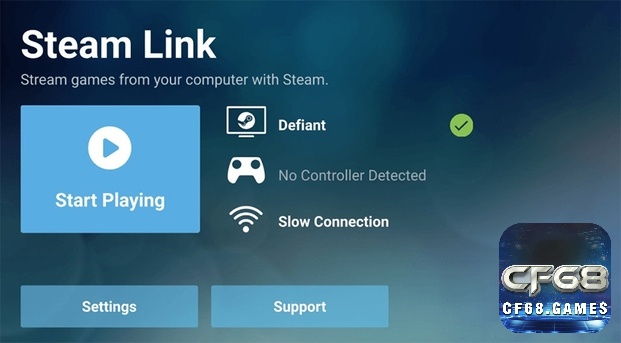 Nhấn start để kết nối điện thoại với ứng dụng Steam trên PC