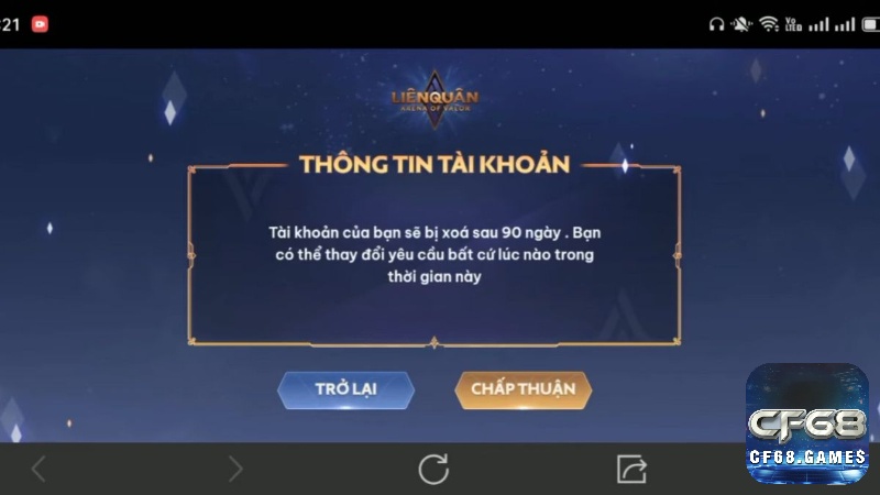 Cf68 sẽ cùng game thủ tìm hiểu cách xóa tài khoản liên quân dễ dàng nhanh chóng nhé!